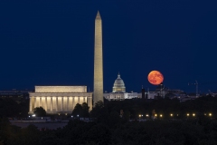 Blue Supermooon Rising over the U.S. Capitol.  September 2023.
