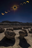 Annular Solar Eclipse with Sunstar,  Egg Hatchery (Cracked Eggs), Bisti Badlands, New Mexico