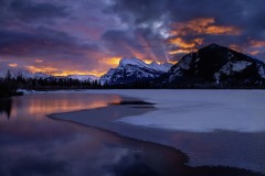 Sunrise over Mount Rundle, Vermilion Lakes, Canadian Rockies