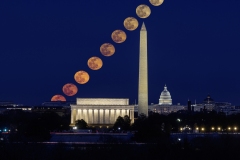 Snow Moon rising over the National Mall