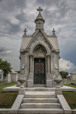 Tomb with Stained Glass and Ironwork, Metairie Cemetery