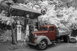 Abandoned gas station and old truck, Cabins, West Virginia