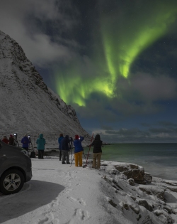 Our group photographing the Aurora at Myrland