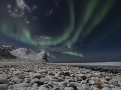 Aurora over Unstad Beach