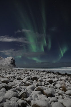 Aurora over Unstad Beach