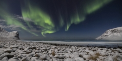 Aurora over Unstad Beach