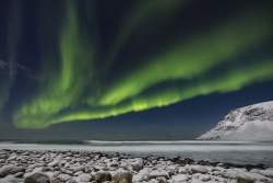 Aurora over Unstad Beach