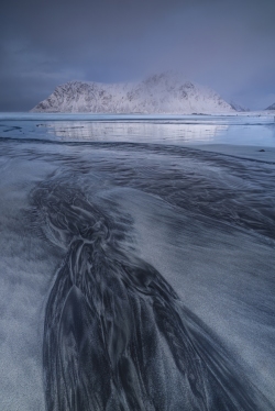 Sand patterns at Skagsanden Beach