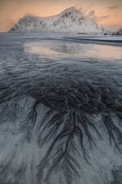 Sand patterns at Skagsanden Beach