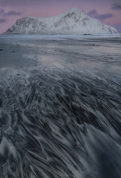 Sand patterns at Skagsanden Beach