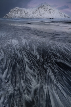 Sand patterns at Skagsanden Beach