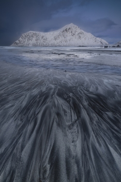 Sand patterns at Skagsanden Beach